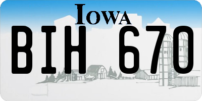IA license plate BIH670