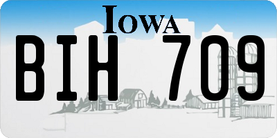 IA license plate BIH709