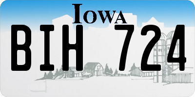 IA license plate BIH724