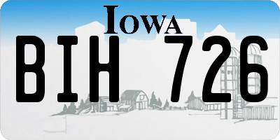 IA license plate BIH726