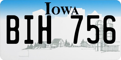 IA license plate BIH756