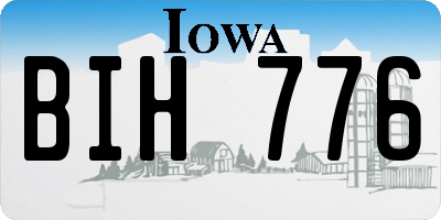 IA license plate BIH776
