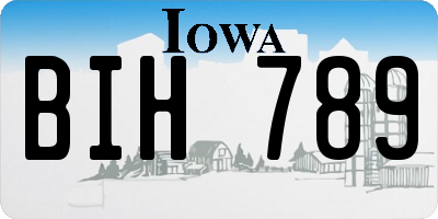 IA license plate BIH789
