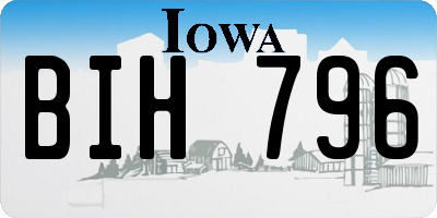 IA license plate BIH796
