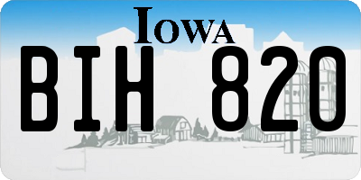 IA license plate BIH820
