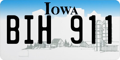 IA license plate BIH911