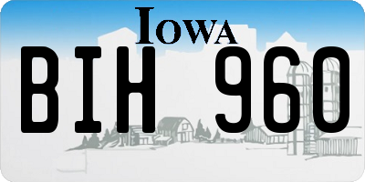 IA license plate BIH960