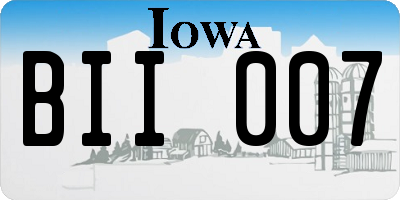 IA license plate BII007