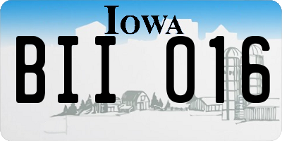 IA license plate BII016