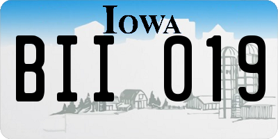 IA license plate BII019