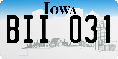 IA license plate BII031