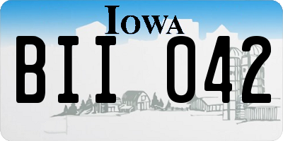 IA license plate BII042