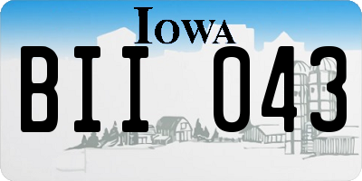 IA license plate BII043