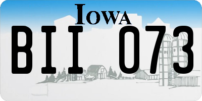 IA license plate BII073