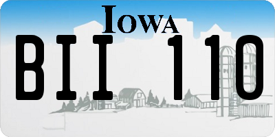 IA license plate BII110