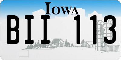 IA license plate BII113