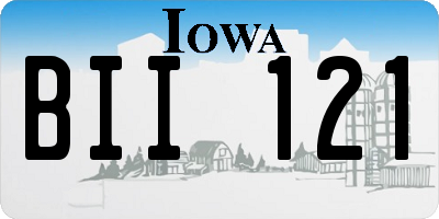 IA license plate BII121