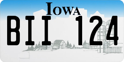 IA license plate BII124