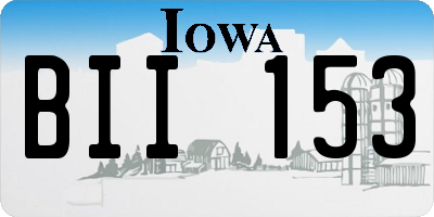 IA license plate BII153