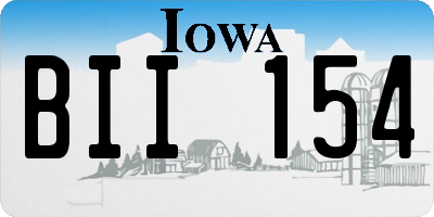 IA license plate BII154