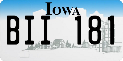 IA license plate BII181