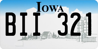 IA license plate BII321