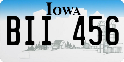 IA license plate BII456