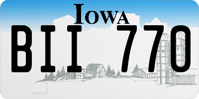 IA license plate BII770