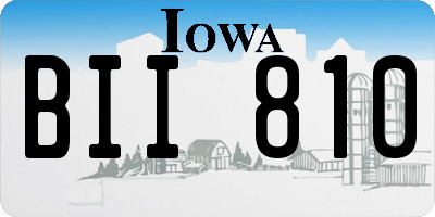 IA license plate BII810