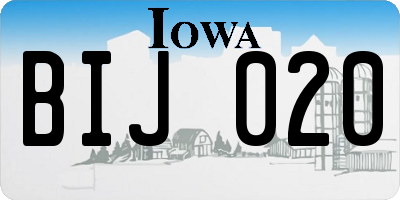 IA license plate BIJ020