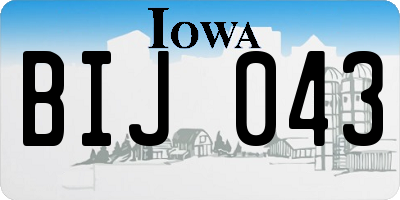 IA license plate BIJ043