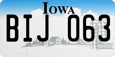IA license plate BIJ063