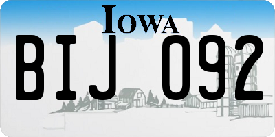 IA license plate BIJ092