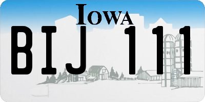 IA license plate BIJ111