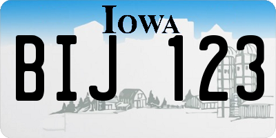 IA license plate BIJ123
