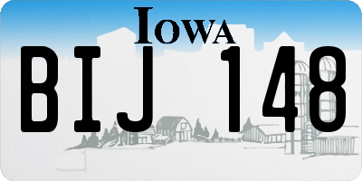 IA license plate BIJ148