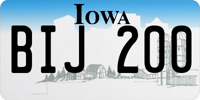 IA license plate BIJ200