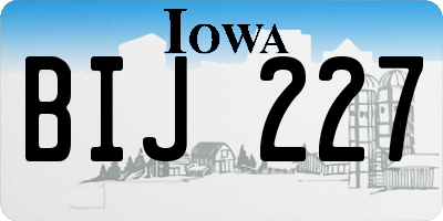 IA license plate BIJ227