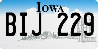 IA license plate BIJ229