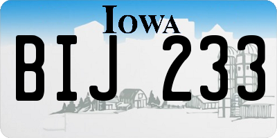 IA license plate BIJ233