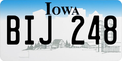 IA license plate BIJ248