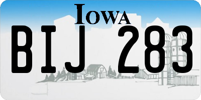 IA license plate BIJ283