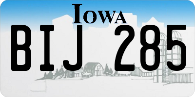 IA license plate BIJ285