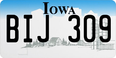 IA license plate BIJ309