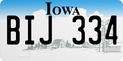 IA license plate BIJ334