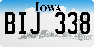IA license plate BIJ338