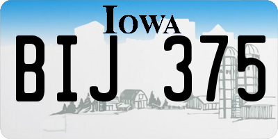 IA license plate BIJ375