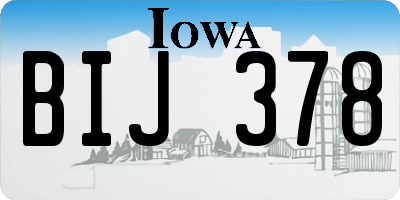 IA license plate BIJ378