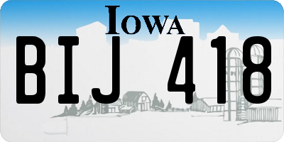 IA license plate BIJ418