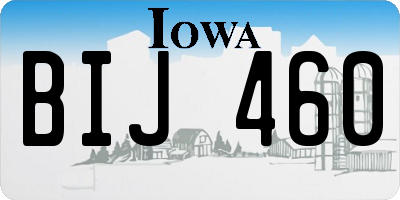 IA license plate BIJ460